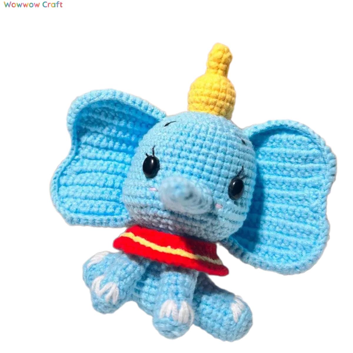 Pendants,Crochet Doll,Cute hand-crocheted blue elephant doll - hand-crocheted pendant keychain